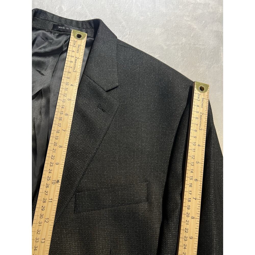 NWOT Chaps Ralph Lauren Men 44R Gray Waffle Texture Flannel Finish Blazer Jacket - Picture 14 of 16
